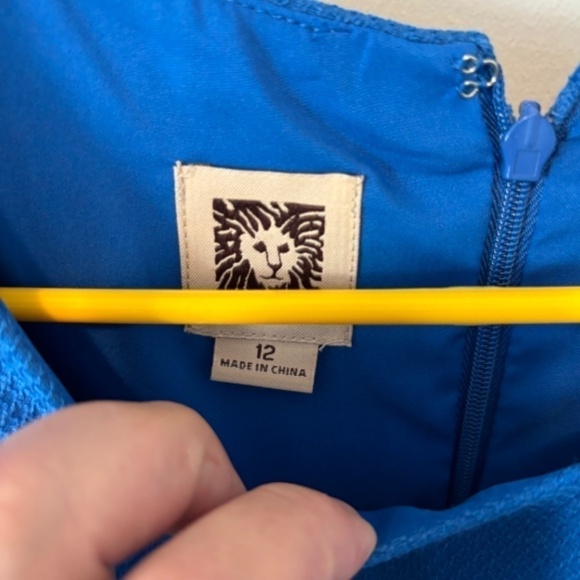 Anne Klein Women's Blue Sheath Midi Dress Striped Red w/ Black, NWT Size 12 - Picture 8 of 10